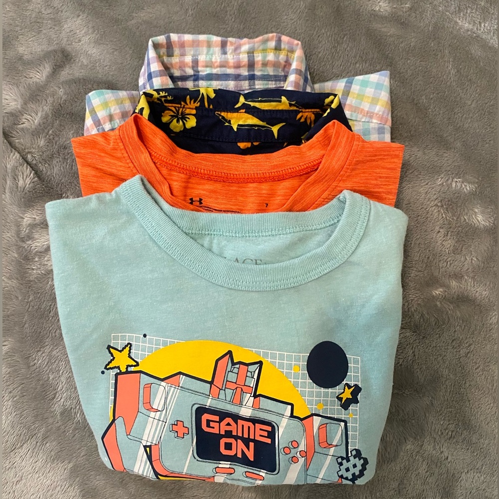 Boy Shirts/T-shirts BUNDLE Size 7 ➕FREE SHORT